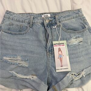 Simple Women's Super High Rise Light Blue Jean Shorts